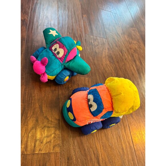 Vintage Tonka Soft Walkin Plush Airplane & Car Toy Bundle Not Tested Squeaker - Picture 1 of 14